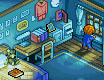 A bedroom with a bed and a desk