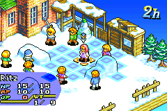 The same map with blue tiles showing where Ritz can move